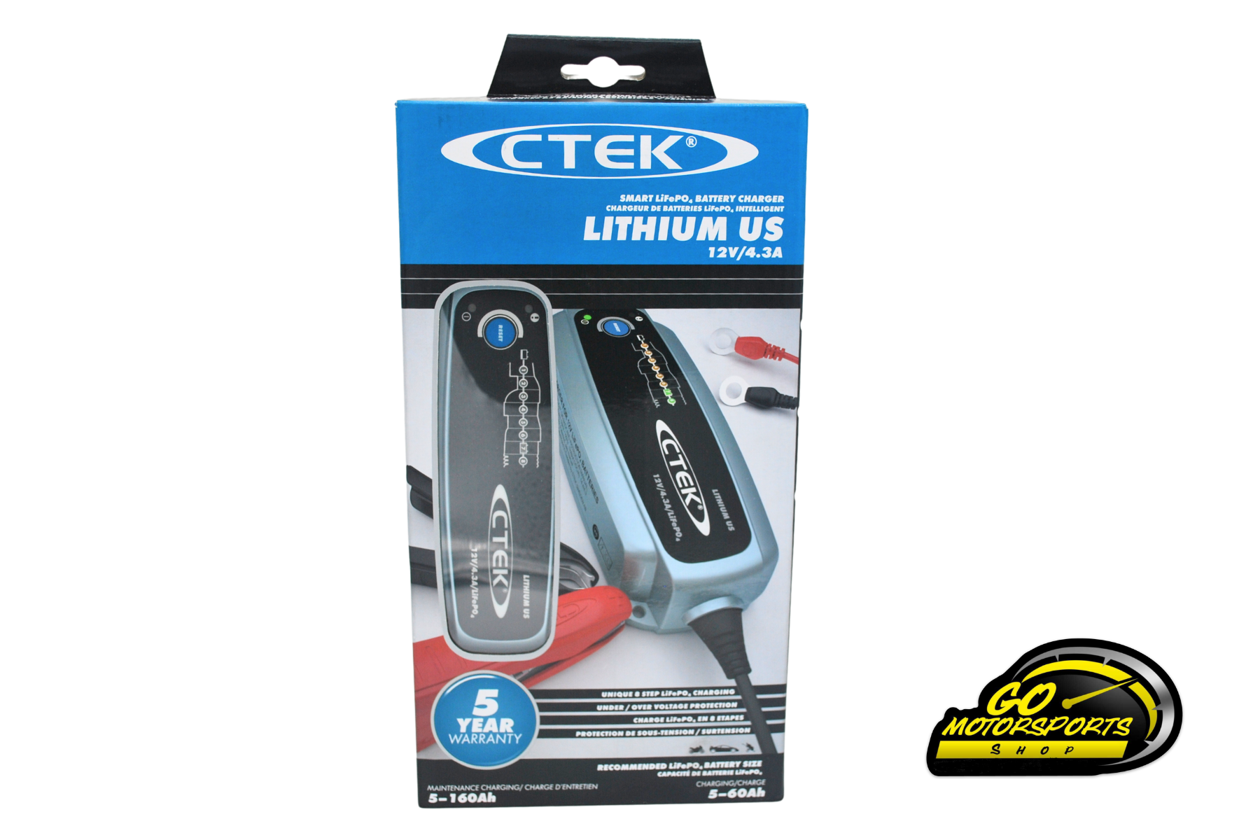 CTEk Lithium US Automatic Charger for 12V Lithium Iron Battery 