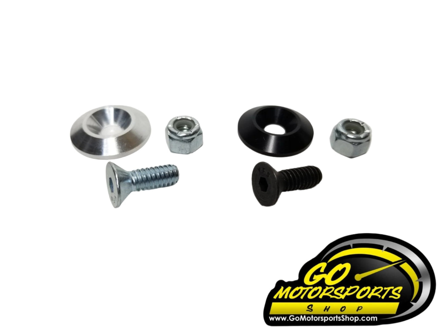 Countersunk Fender Bolts (1" Long) / Washers (Silver & Black) - GO Motorsports Shop