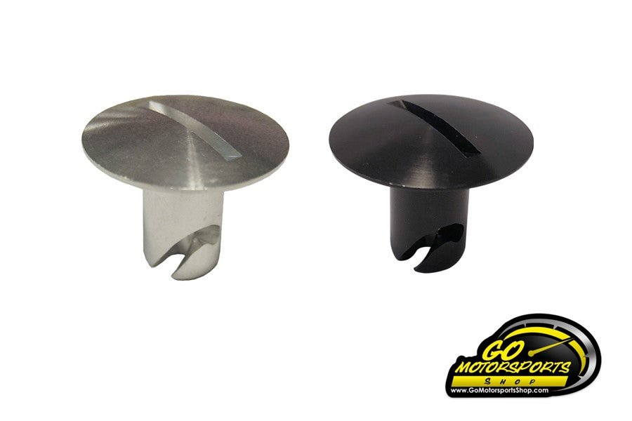 Dzus / Quarter - Turn Panel Fasteners - Big Head Slotted (Black / Silver) - GO Motorsports Shop