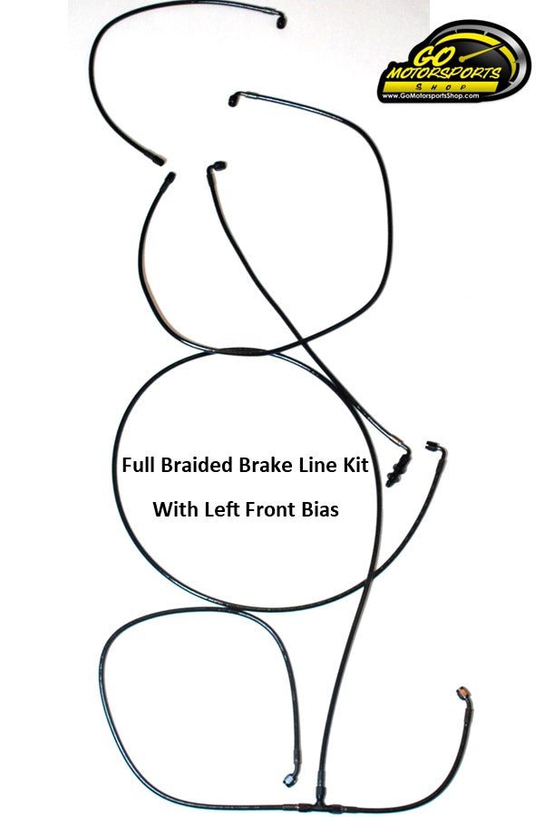 Full Braided Brake Line Kit with Right Front Bias (Bias Mounted in Car) | Legend Car - GO Motorsports Shop