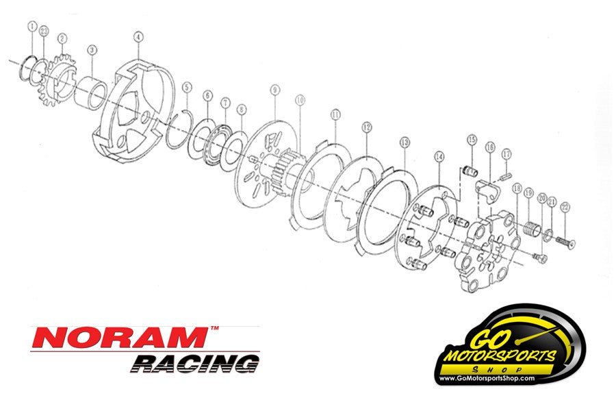 GO Kart | Noram Cheetah Clutch #35 Chain - Parts - Dowal Pin - GO Motorsports Shop