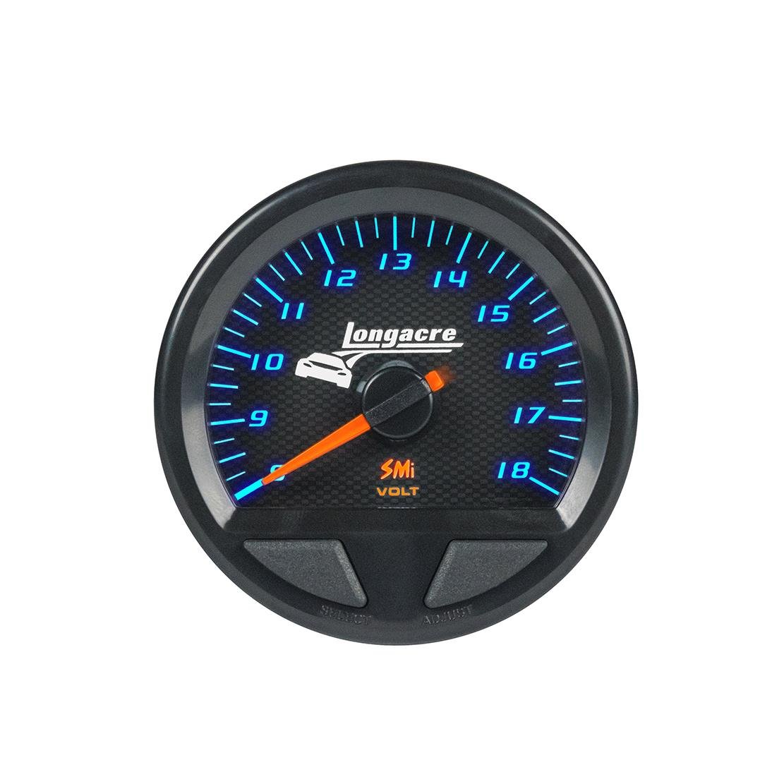 Longacre Elite Waterproof Volt Gauge 8 - 18 - GO Motorsports Shop