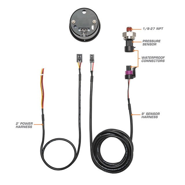 Oil Pressure Gauge | Black Dial MultiColor Gauges - GO Motorsports Shop