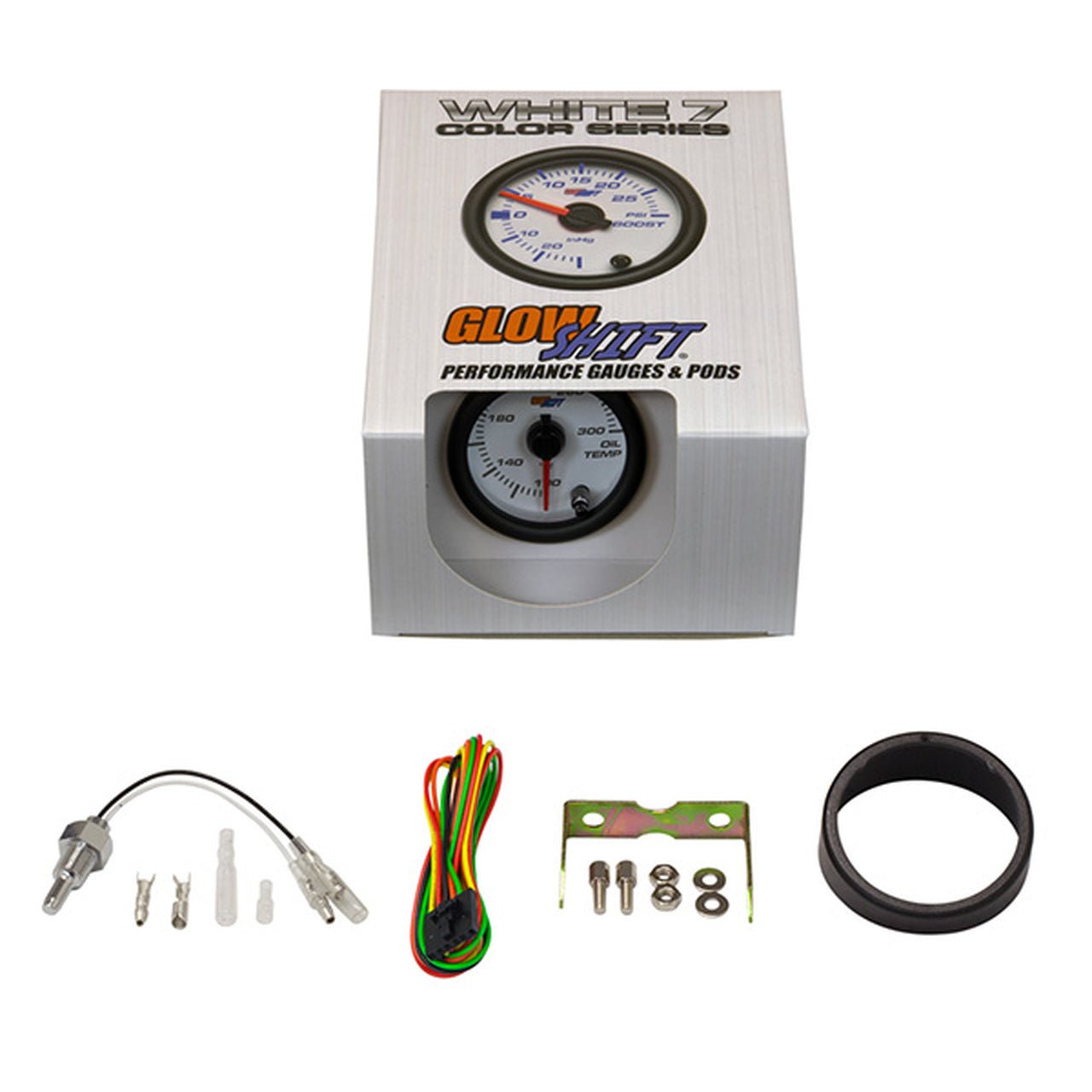 Oil Temp Gauge | White Dial MultiColor Gauges - GO Motorsports Shop