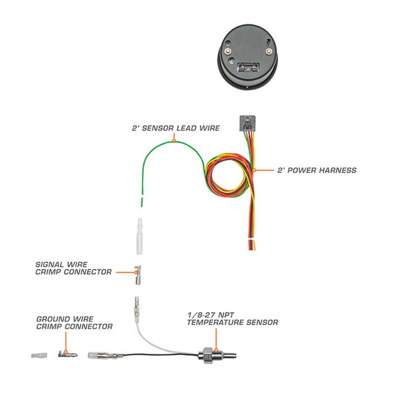 Oil Temp Gauge | White Dial MultiColor Gauges - GO Motorsports Shop