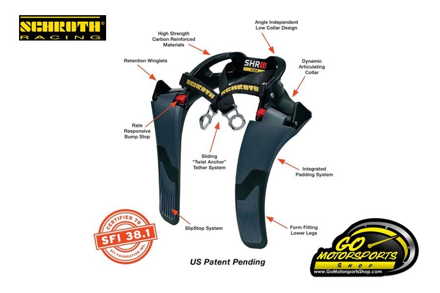 Schroth Racing SHR Flex Head and Neck Restraint With Pads (Medium or Large) - GO Motorsports Shop