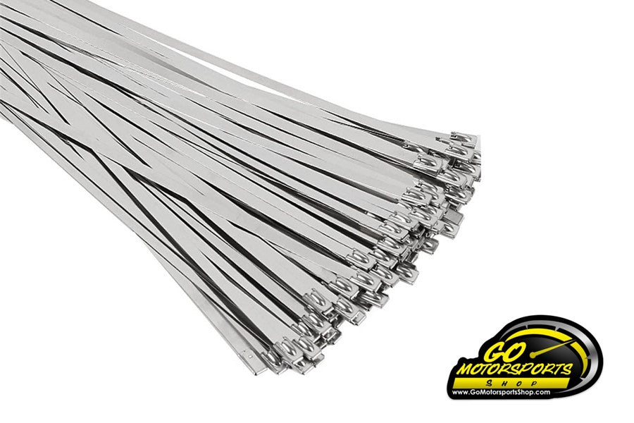 Stainless Steel Locking Zip Ties for Exhaust/Header Wrap (10 Pack) - GO Motorsports Shop