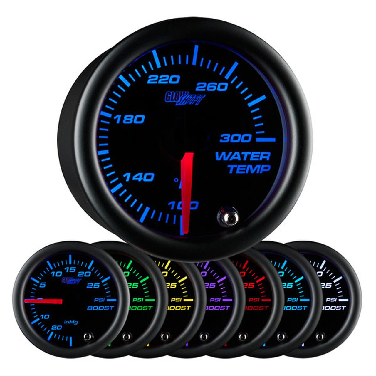 Water Temp Gauge for FZ09 / MT09 | Black Dial MultiColor Gauges - GO Motorsports Shop