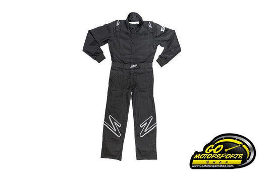 Zamp ZR - 10 Youth Racing Suit (SFI 3.2A/1, Single Layer, Fire Retardant Fabric, Black,) - GO Motorsports Shop