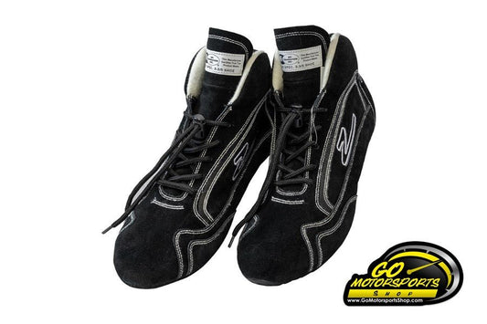 Zamp ZR - 30 Driving Shoe (SFI 3.3/5, Mid - Top, Suede Outer, Rubber Sole, Fire Retardant NMX Inner, Black) - GO Motorsports Shop