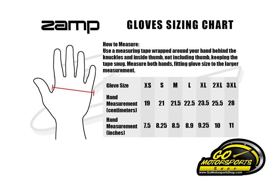 Zamp ZR - 50 Race Glove (SFI 3.3/5, Double Layer, Fire Retardant Fabric / Silicone, Black) - GO Motorsports Shop