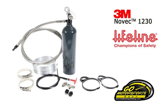 Zero 360 Fire Suppression System, INEX Approved, SFI 17.1, 5.0 lb Bottle - Mechanical + Single Auto Activation - GO Motorsports Shop